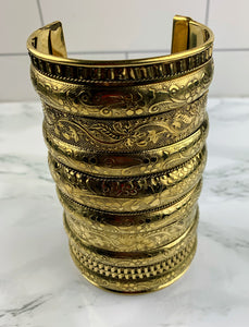 Long Elephant Gold cuff