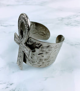 Ankh Cuff Silver Bracelet