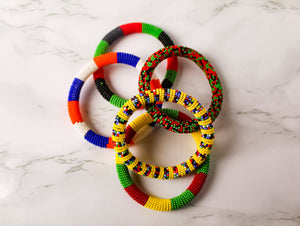 African Beaded Bangle - 5 Colors Available