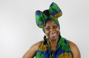 Racerback Ankara Maxi Dress w/ Head Wrap
