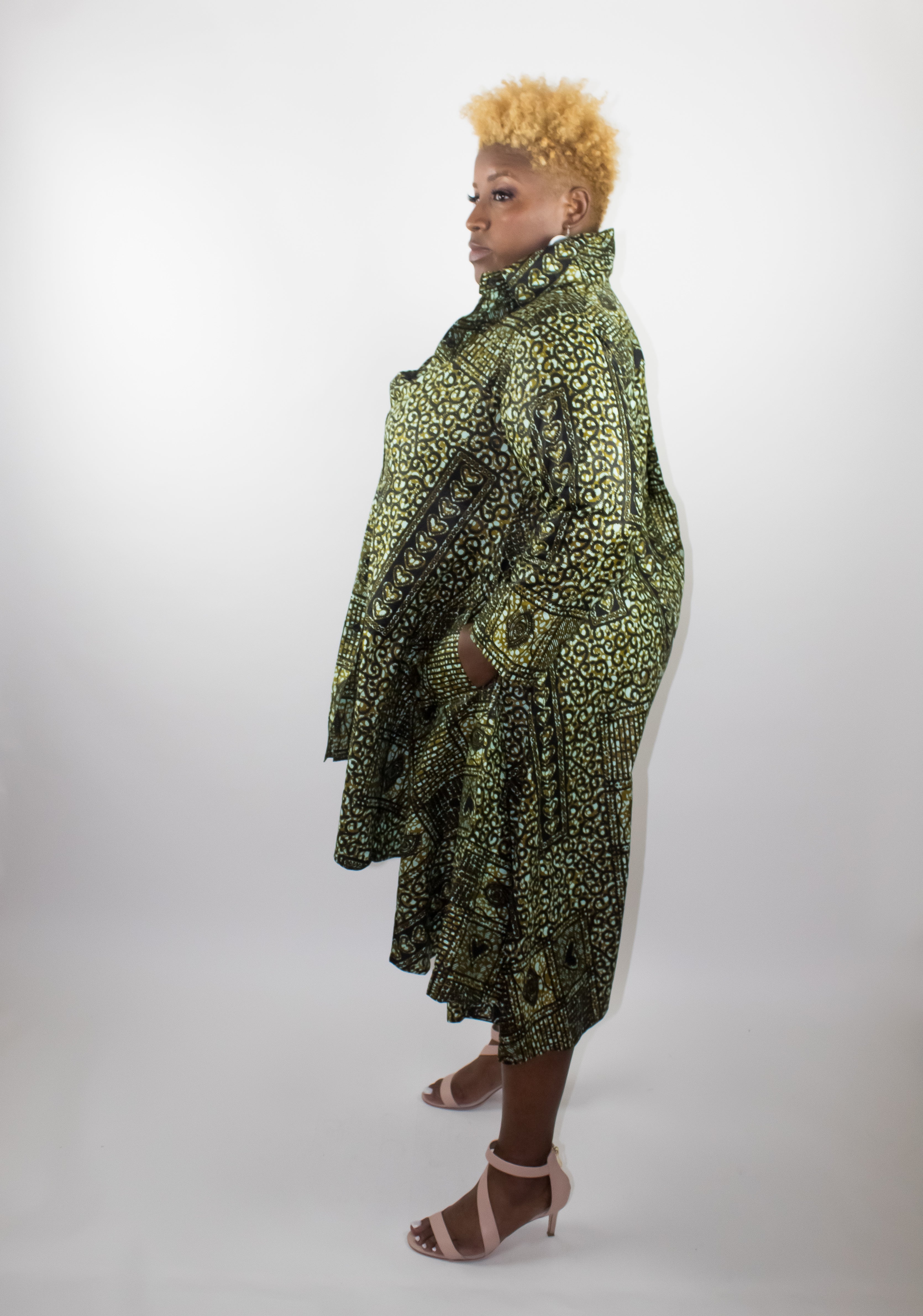 Moss Ankara Print High Low Dress