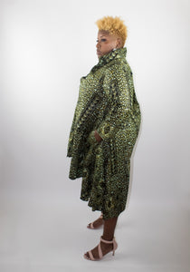 Moss Ankara Print High Low Dress