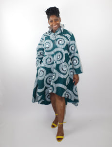Teal Ankara High Low Dress