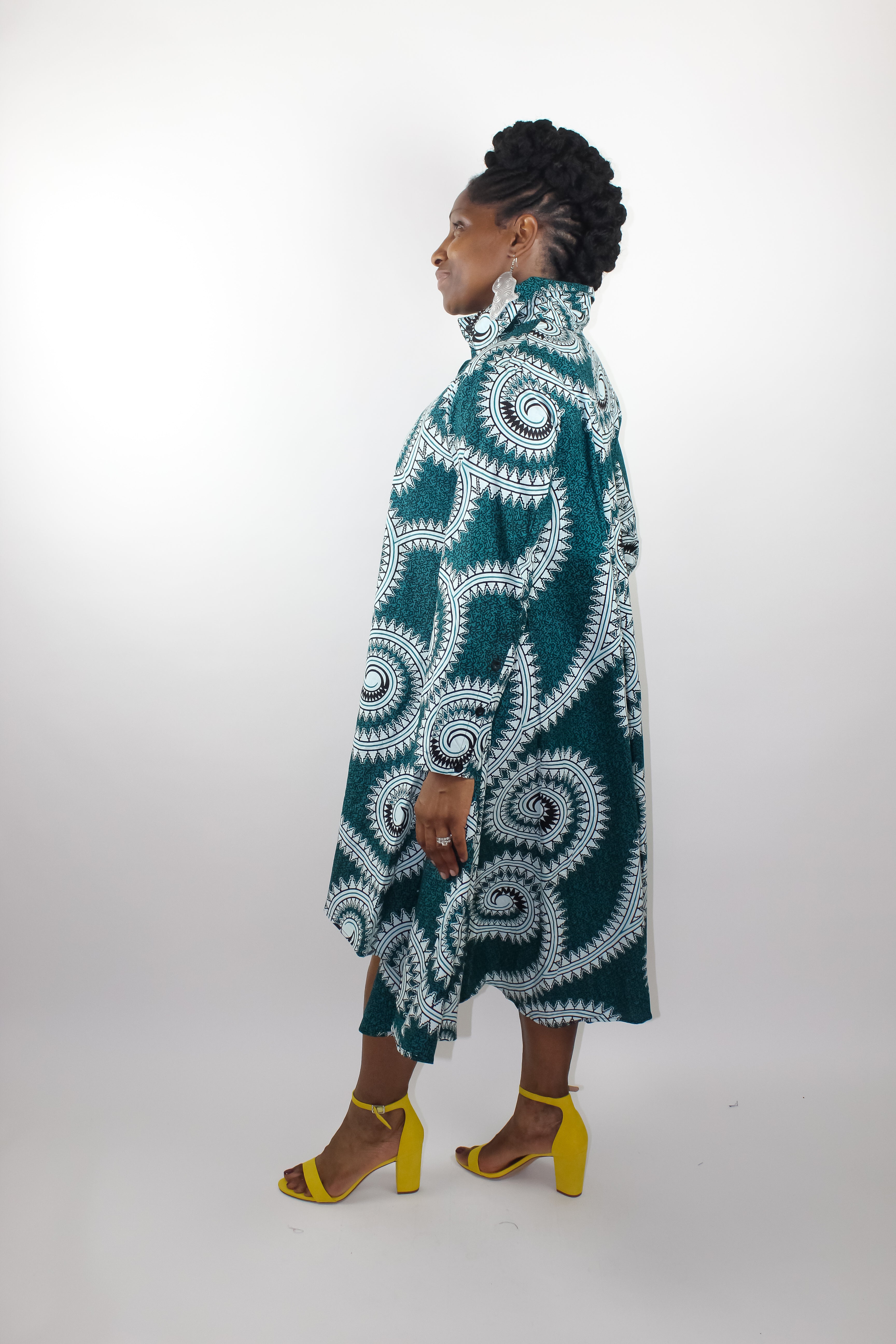 Teal Ankara High Low Dress