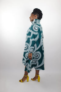 Teal Ankara High Low Dress