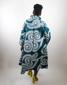 Teal Ankara High Low Dress