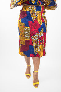 Red & Navy African Print 3 pc Sets,