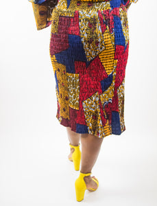 Red & Navy African Print 3 pc Sets,