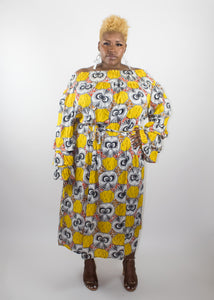 Plus size Off the Shoulder Dress - Yellow