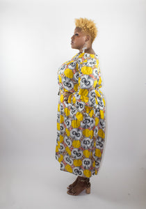 Plus size Off the Shoulder Dress - Yellow