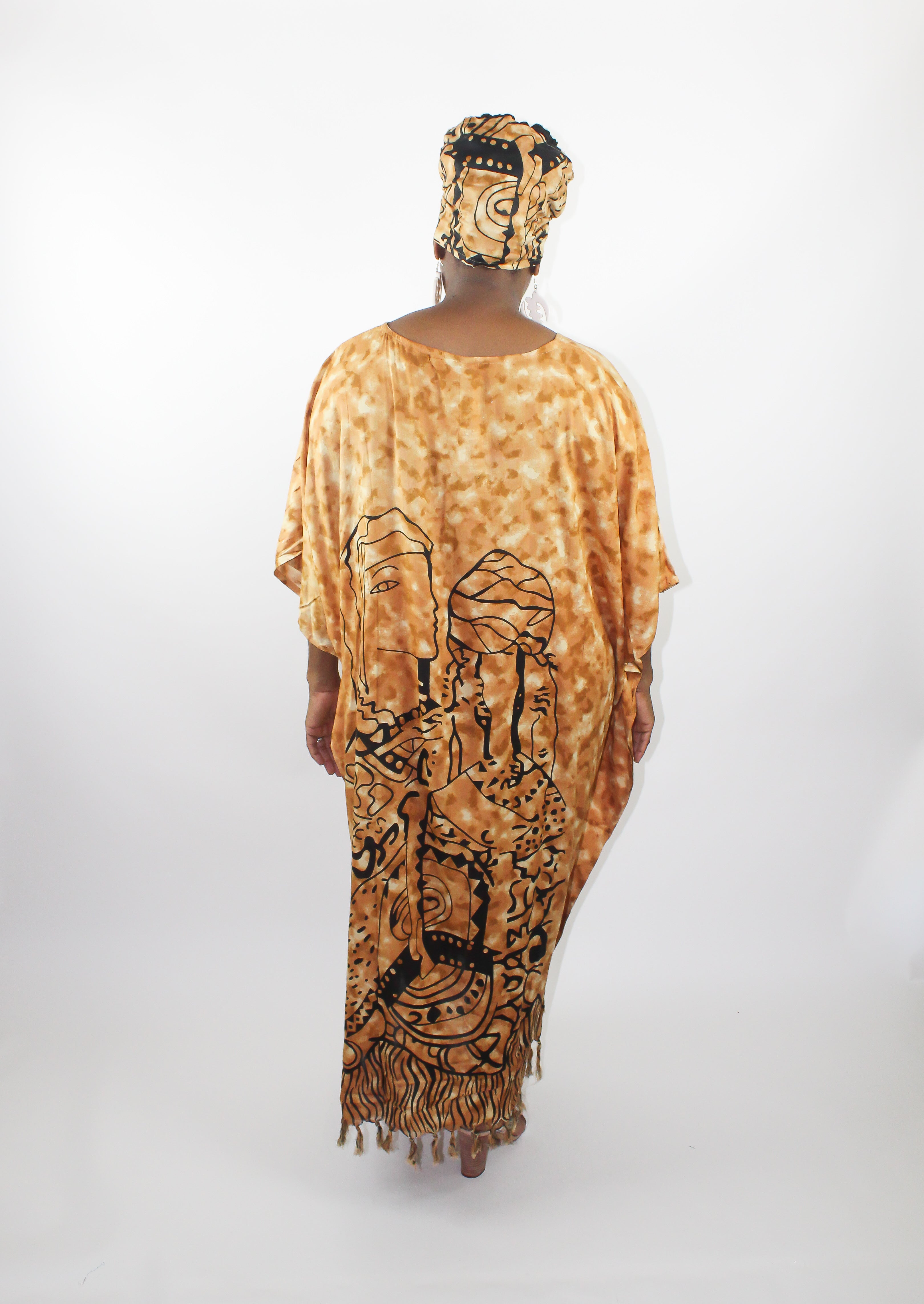 African Kaftan - Tan & Black