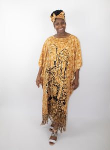 African Kaftan - Tan & Black