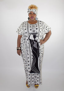African Queen Kaftan - Black & White