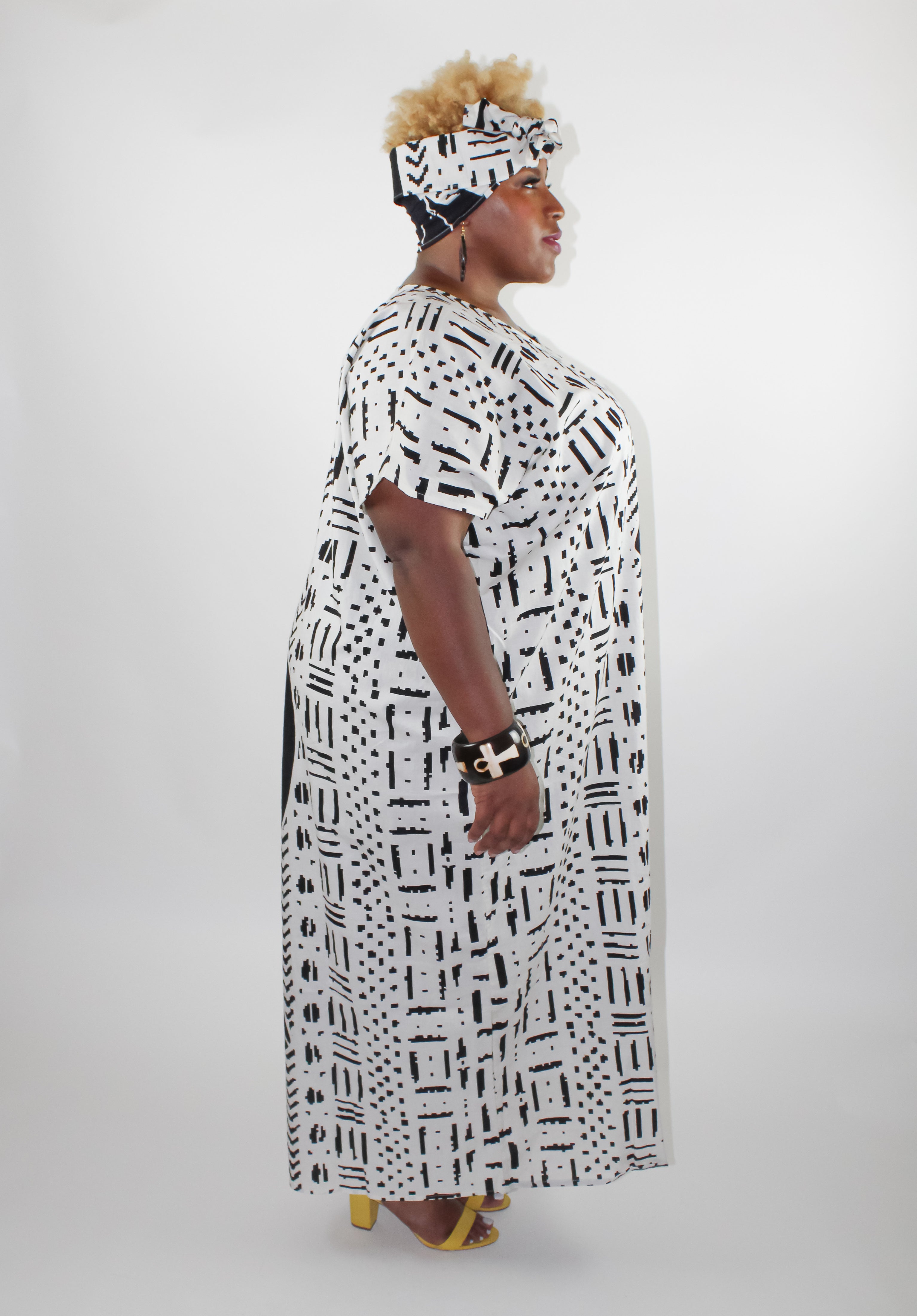 African Queen Kaftan - Black & White