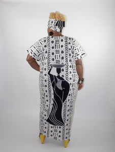 African Queen Kaftan - Black & White