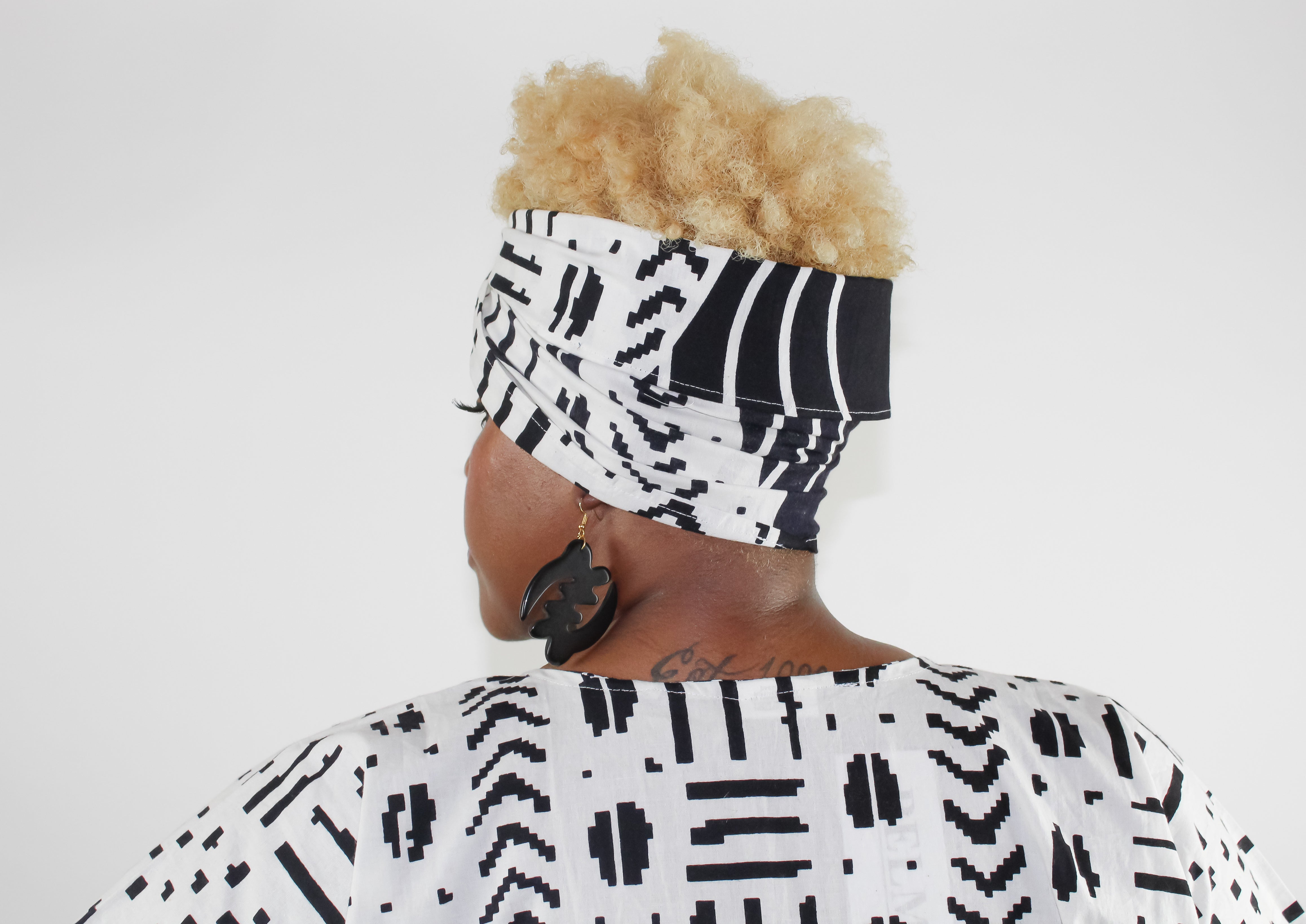 African Queen Kaftan - Black & White