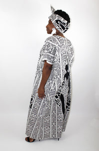 African Queen Caftan  - Black & White