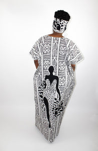 African Queen Caftan  - Black & White