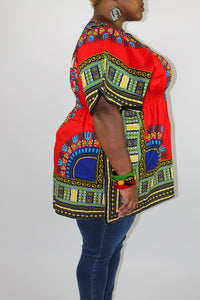 Red Dashiki Top