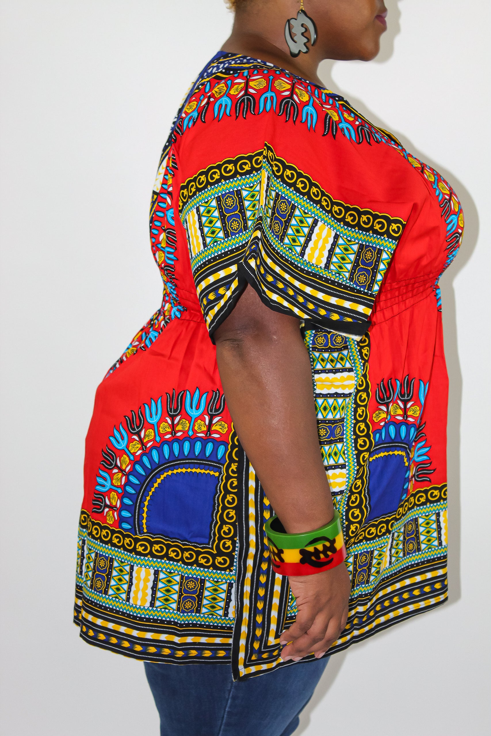 Red Dashiki Top