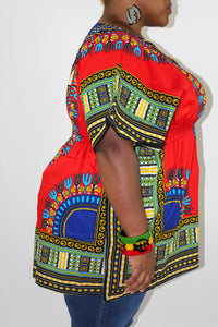 Red Dashiki Top