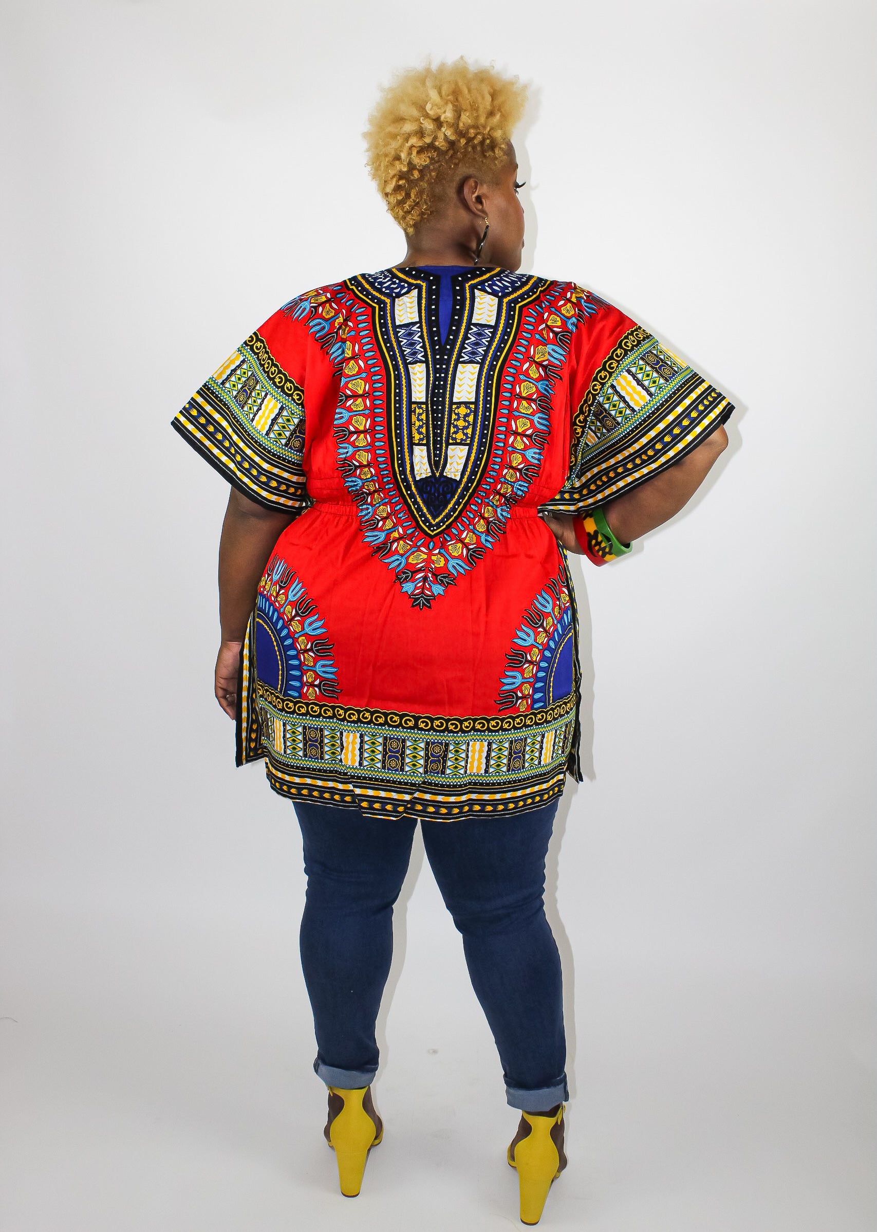 Red Dashiki Top