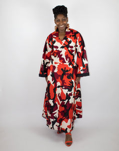 Autumn Camo Wrap Dress