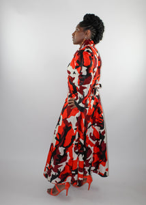 Autumn Camo Wrap Dress