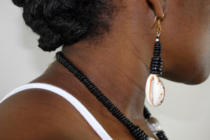 Long Cowry Necklace & Earring Set