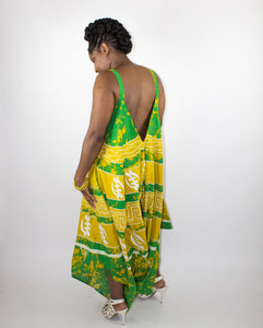Batik Jumpsuit-Green & Yellow Green