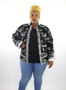 Reversible African Jacket-Elephant Print