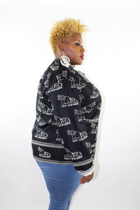 Reversible African Jacket-Elephant Print