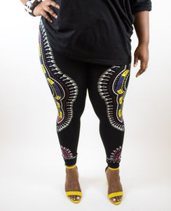 Multi Colored Print Dashiki Leggings