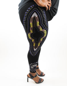 Multi Colored Print Dashiki Leggings