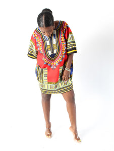 Red & Yellow Dashiki w/ Pockets