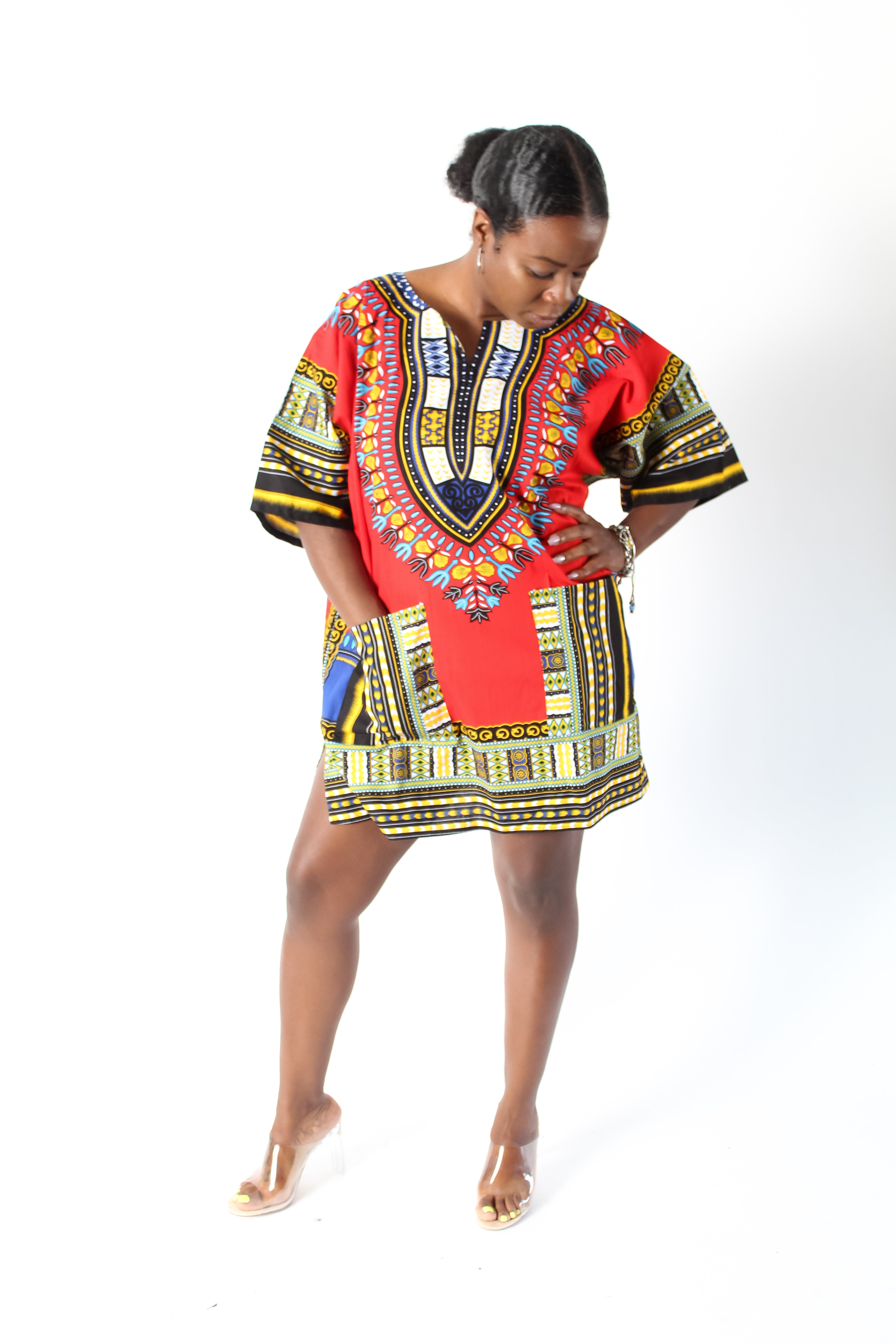 Red & Yellow Dashiki w/ Pockets