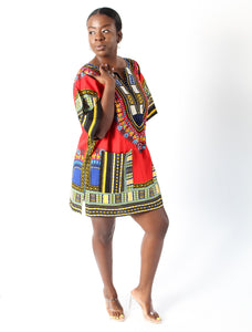 Red & Yellow Dashiki w/ Pockets