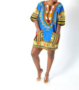 Royal & Red Dashiki w/ Pockets