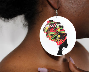 Royal African Earrings-Afro Lady