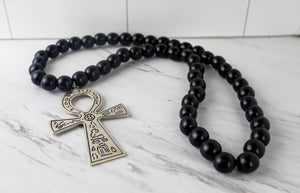 African men's silver Ankh Necklace