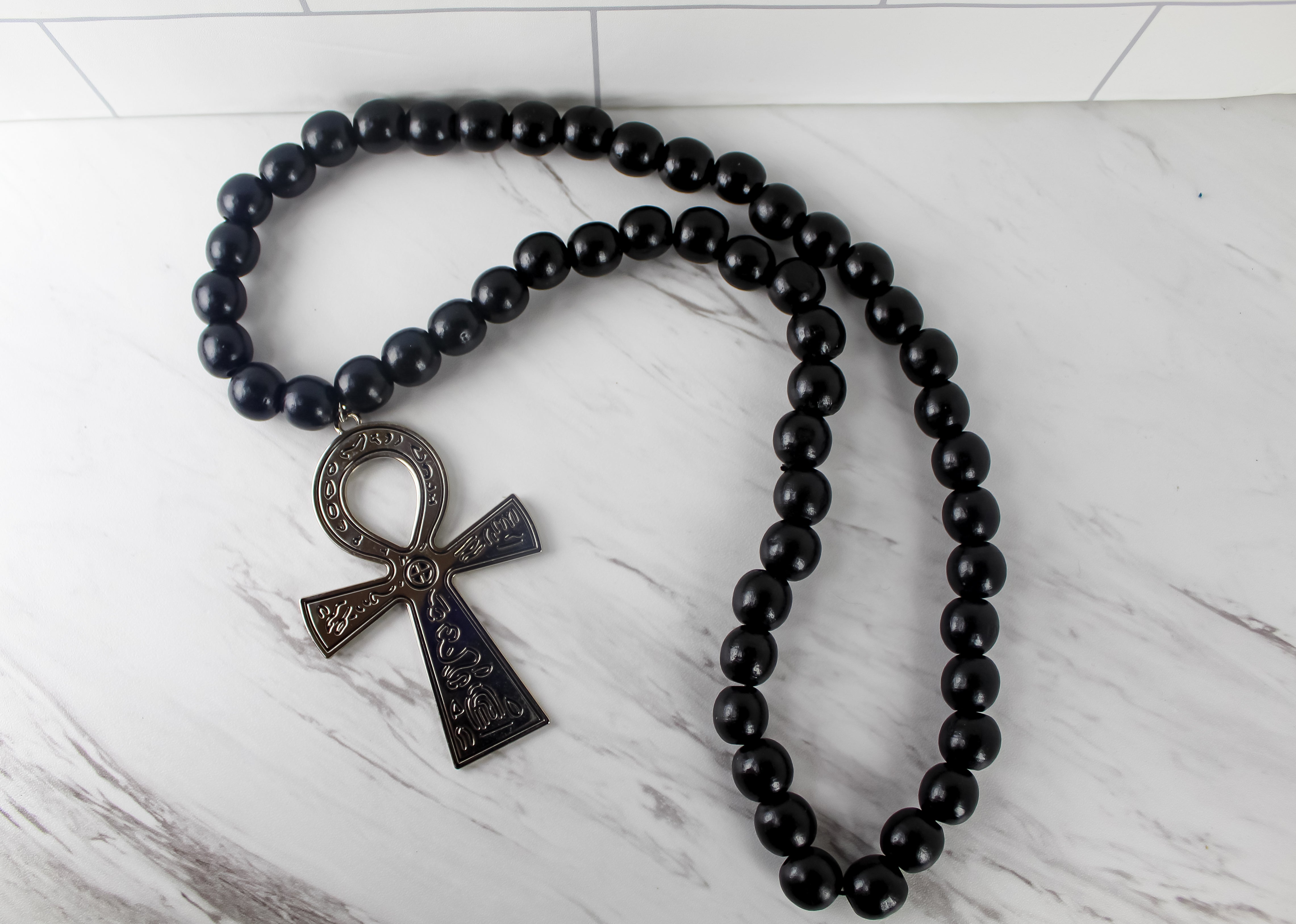 African men's silver Ankh Necklace